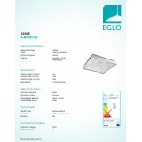 EGLO 32025 | Cardito Eglo stropne svjetiljke svjetiljka četvrtast 1x LED 1700lm 4000K krom, prozirna, kristal