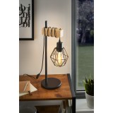 EGLO 44079 | Townshend-5 Eglo stolna svjetiljka EGLO 43136 50cm sa prekidačem na kablu FSC 1x E27 crno, bezbojno, smeđe
