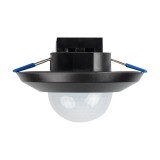 KANLUX 37367 | Kanlux sa senzorom 3xPIR, 360° - zidna/stropne svjetiljke/beépített - SENTO-O-WT-B - okrugli svjetlosni senzor - sumračni prekidač IP44/20 crno
