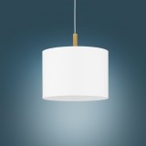TK LIGHTING 4107 | Deva-TK Tk Lighting visilice svjetiljka s mogućnošću skraćivanja kabla 1x E27 bijelo, drvo