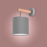 TK LIGHTING 4110 | Deva-TK Tk Lighting zidna svjetiljka 1x E27 sivo, drvo