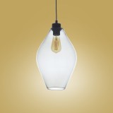 TK LIGHTING 4190 | Tulon Tk Lighting visilice svjetiljka s mogućnošću skraćivanja kabla 1x E27 prozirno, crno