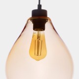 TK LIGHTING 4191 | Tulon Tk Lighting visilice svjetiljka s mogućnošću skraćivanja kabla 1x E27 jantar, crno