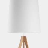 TK LIGHTING 5047 | Walz Tk Lighting podna svjetiljka 175cm s prekidačem 1x E27 bijelo, drvo