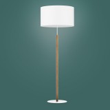 TK LIGHTING 5216 | Deva-TK Tk Lighting podna svjetiljka 150cm s prekidačem 1x E27 bijelo, drvo