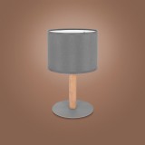 TK LIGHTING 5219 | Deva-TK Tk Lighting stolna svjetiljka 33cm s prekidačem 1x E27 sivo, drvo