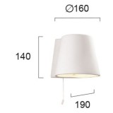 VIOKEF 4075300 | Ceramic-VI Viokef zidna svjetiljka može se bojati 1x E14 bijelo