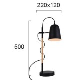 VIOKEF 4163800 | Eddie Viokef stolna svjetiljka 50cm s prekidačem 1x E14 crno, bezbojno, krom