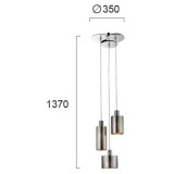 VIOKEF 4172900 | Charlotte-VI Viokef visilice svjetiljka 3x E27 srebrno, krom