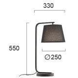 VIOKEF 4174900 | Cobbe Viokef stolna svjetiljka 55cm s prekidačem 1x E27 crno