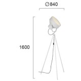 VIOKEF 4196400 | Balzac Viokef podna svjetiljka 160cm sa prekidačem na kablu 1x E27 bijelo