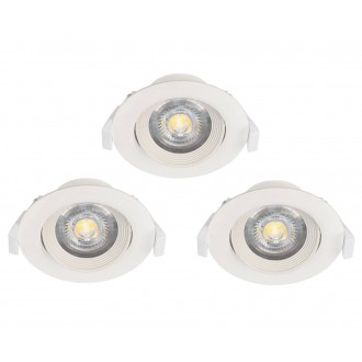 EGLO 32896 | Sartiano Eglo ugradbena svjetiljka okrugli trodijelni set, pomjerljivo Ø90mm 3x LED 1410lm 3000K bijelo