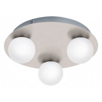EGLO 95013 | Mosiano Eglo zidna, stropne svjetiljke svjetiljka 3x LED 1020lm 3000K IP44 poniklano mat, bijelo