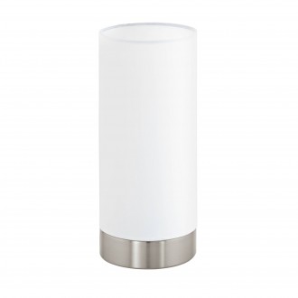 EGLO 95118 | Eglo-Pasteri-W Eglo stolna svjetiljka 25,5cm sa dodirnim prekidačem 1x E27 bijelo mat, poniklano mat