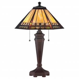 ELSTEAD QZ-ARDEN-TL | Arden Elstead stolna svjetiljka 59,7cm s prekidačem 2x E27 antik brončano, višebojno