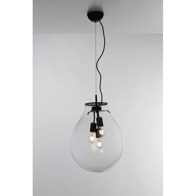 FANEUROPE I-AZUMA-S38 | Azuma Faneurope visilice svjetiljka Luce Ambiente Design 3x E27 crno, prozirno