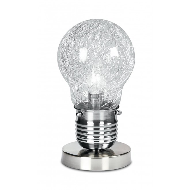 FANEUROPE I-LAMPD/LUME | Lampadina Faneurope stolna svjetiljka Luce Ambiente Design 28cm s prekidačem 1x E14 krom, prozirno