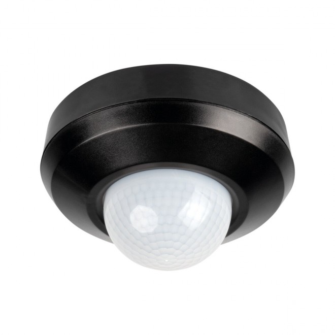 KANLUX 37367 | Kanlux sa senzorom 3xPIR, 360° - zidna/stropne svjetiljke/beépített - SENTO-O-WT-B - okrugli svjetlosni senzor - sumračni prekidač IP44/20 crno