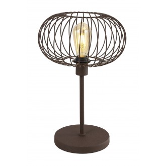 KLAUSEN KL108018 | Wire-KLA Klausen stolna svjetiljka 45cm sa prekidačem na kablu 1x E27 boja rdže, smeđe