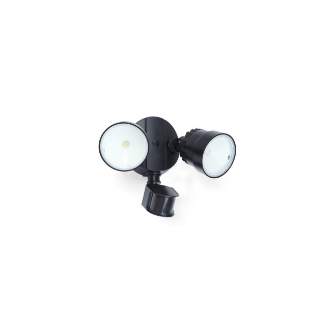 LUTEC 7622104330 | Shrimp Lutec reflektor svjetiljka sa senzorom, svjetlosni senzor - sumračni prekidač elementi koji se mogu okretati 2x LED 1250lm 5000K IP54 crno mat, prozirno
