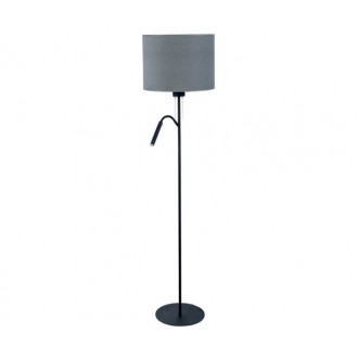 NOWODVORSKI 9072 | Hotel Nowodvorski podna svjetiljka 168cm 2x s poteznim prekidačem fleksibilna 1x E27 + 1x G9 crno, sivo