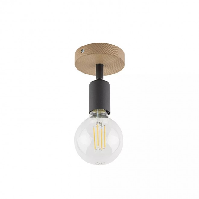 TK LIGHTING 4746 | Simply-Wood Tk Lighting stropne svjetiljke svjetiljka 1x E27 crno, drvo